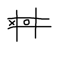 La misma cuadrícula de la imagen anterior con una equis dibujada en la primera columna en la segunda fila